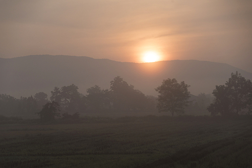 Sunrise over mountains, Chiang Rai, Thailand