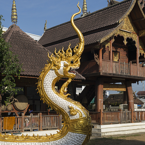 Dragon statue at temple, Chiang Rai, Thailand