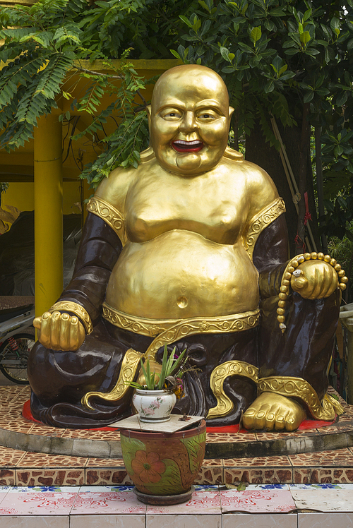 Close-up of laughing Buddha statue, Koh Samui, Surat Thani Province, Thailand