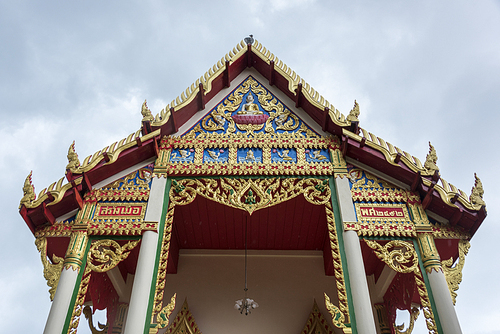 Architectural details of temple building, Koh Samui, Surat Thani Province, Thailand