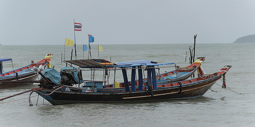 Fishing boats in the sea, Koh Samui, Surat Thani Province, Thailand