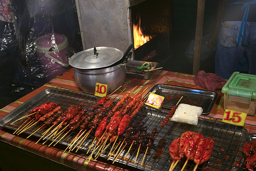 Cooked meat on barbecue grill in restaurant, Koh Samui, Surat Thani Province, Thailand