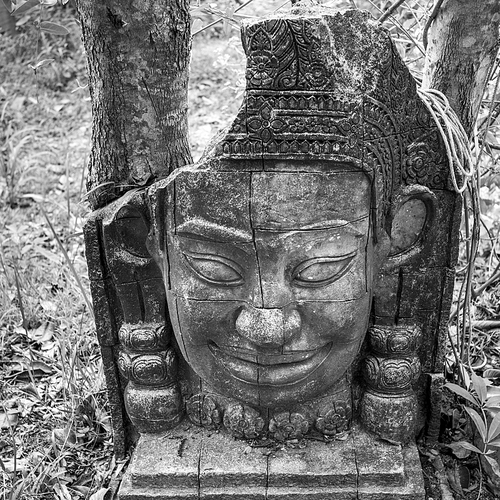 Close-up of carving details of statue, Koh Samui, Surat Thani Province, Thailand