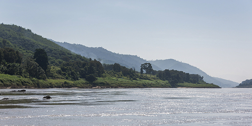 Scenic view of riverbank along the River Mekong, Bokeo Province, Laos
