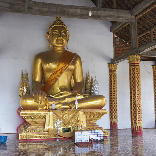 Buddha statue in temple, Luang Prabang, Laos