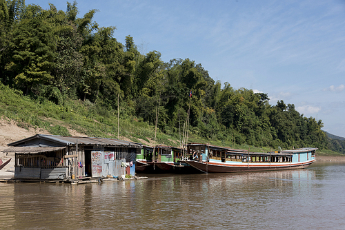 Boats in River Mekong, Laos