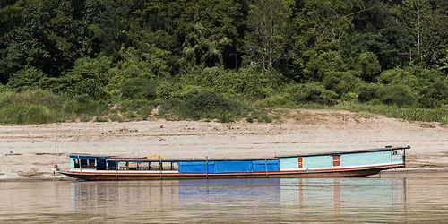 Boat in River Mekong, Sainyabuli Province, Laos