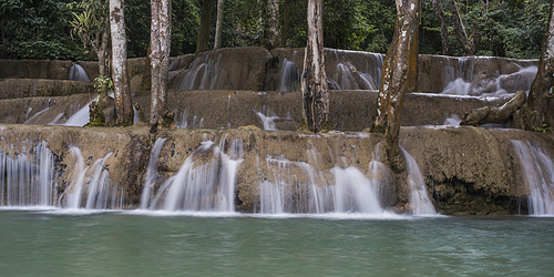 View of waterfall, Tad Sae Waterfall, Luang Prabang, Laos