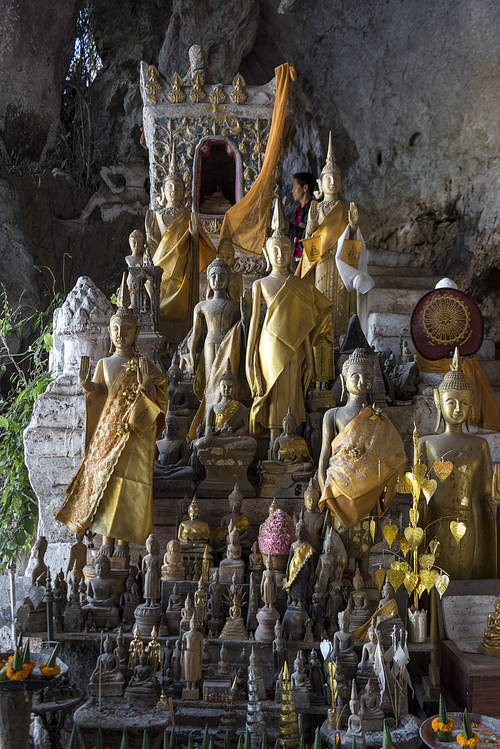 Statues of Buddha in Pak Ou Caves, Pak Ou District, Luang Prabang, Laos