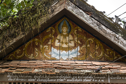 Low angle view of Buddhist temple, Luang Prabang, Laos