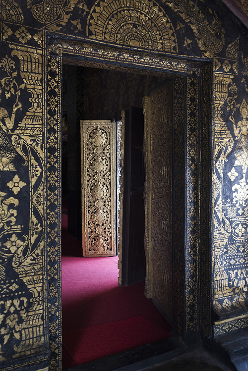 Interiors of Wat Xieng Thong temple, Luang Prabang, Laos