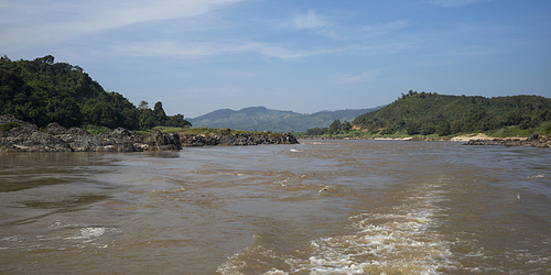 Scenic view of river, River Mekong, Laos
