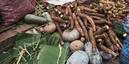 Vegetables for sale at market, Luang Prabang, Laos