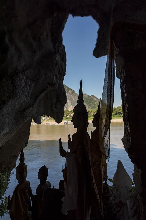 Statues of Buddha in Pak Ou Caves, Pak Ou District, Luang Prabang, Laos