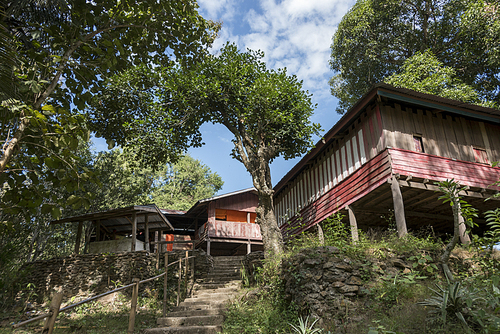 Low angle view of cottages, Sainyabuli Province, Laos