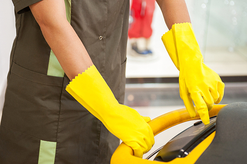 Closeup photo of washing floor in shopping center