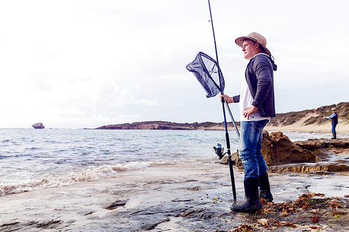 Picture of fisherman fishing with rods