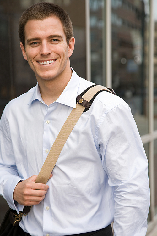 Office worker smiling