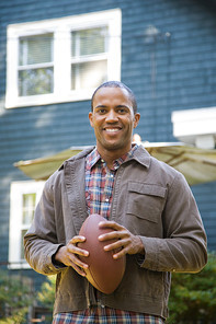Man holding an American football