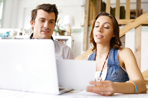 Start-up Team of two young people in office