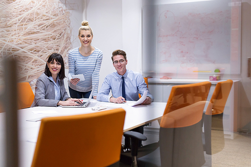 Group of business people discussing business plan  in the office