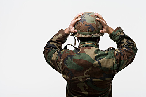 Rear view of a soldier