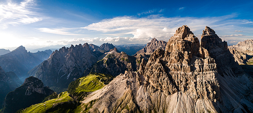 Panorama National Nature Park Tre Cime In the Dolomites Alps. Beautiful nature of Italy.
