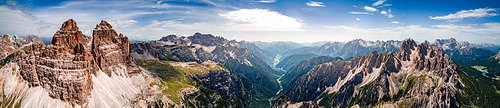 Panorama National Nature Park Tre Cime In the Dolomites Alps. Beautiful nature of Italy.