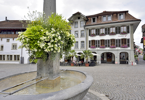 Fountain in City Hall Square in Thun, Switzerland
