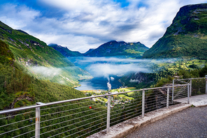 Geiranger fjord, Beautiful Nature Norway. It is a 15-kilometre (9.3 mi) long branch off of the Sunnylvsfjorden, which is a branch off of the Storfjorden (Great Fjord).