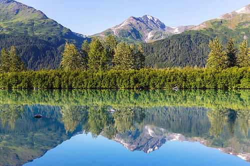 Serenity lake in Alaskan tundra