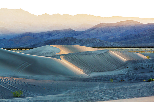 Scenic sand dunes in desert