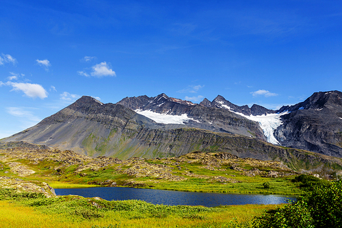 Serenity lake in Alaskan tundra