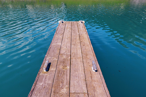 Wooden boardwalk on the beach