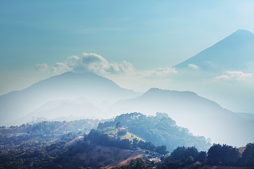 Beautiful volcanoes landscapes in Guatemala, Central America