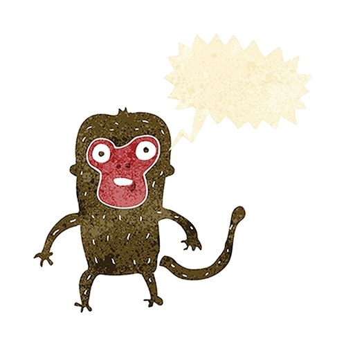 cartoon monkey with speech bubble