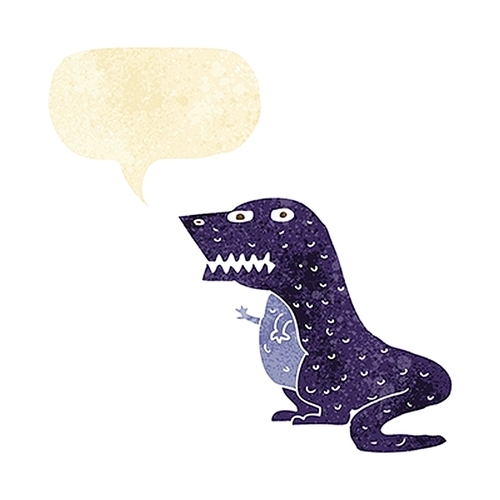 cartoon dinosaur with speech bubble