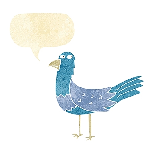 cartoon bird with speech bubble