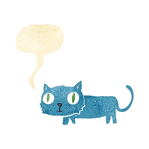 cartoon cat with speech bubble