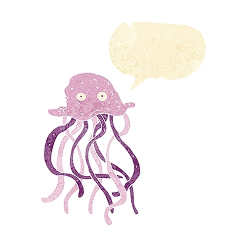 cartoon octopus with speech bubble