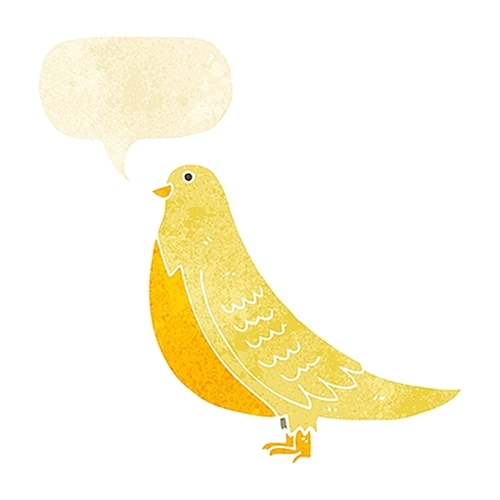 cartoon bird with speech bubble