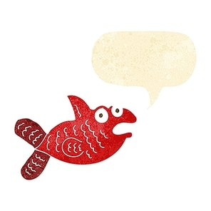 cartoon fish with speech bubble