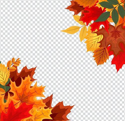 Abstract Vector Illustration with Falling Autumn Leaves on Transparent Background. EPS10