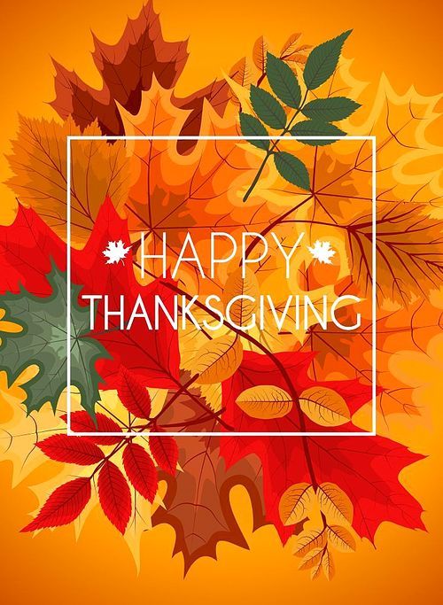 Abstract Vector Illustration Autumn Happy Thanksgiving Background with Falling Autumn Leaves. EPS10