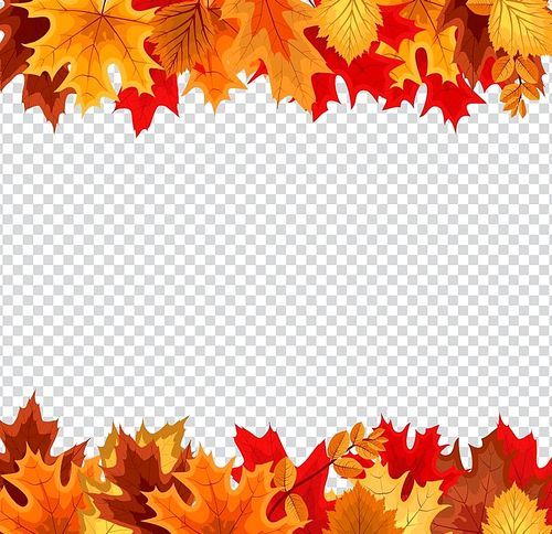 Abstract Vector Illustration Background with Falling Autumn Leaves on Transparent Background. EPS10
