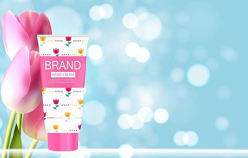 Hand Care Cream Bottle, Tube Template for Ads or Magazine Background. 3D Realistic Vector Iillustration. EPS10