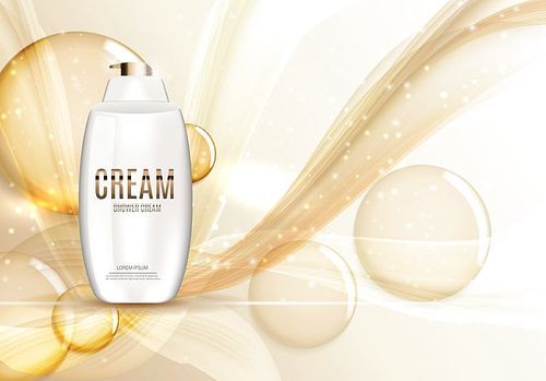 Design Cosmetics Product  Template for Ads or Magazine Background. Shower Cream. 3D Realistic Vector Iillustration. EPS10