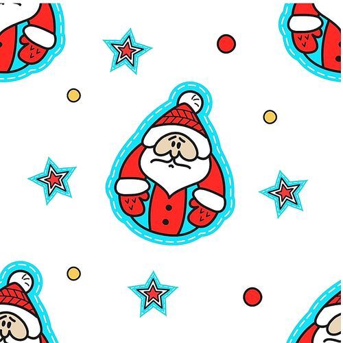 Christmas new year seamless pattern. Vector Christmas hand drawn elements.