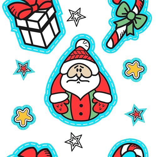 Christmas new year seamless pattern. Vector Christmas hand drawn elements.