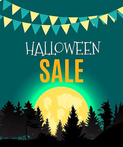 Halloween Sate Poster Background Template. Vector illustration EPS10